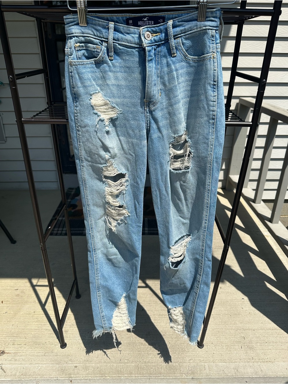 Hollister Light Blue Distressed Boyfriend Jeans